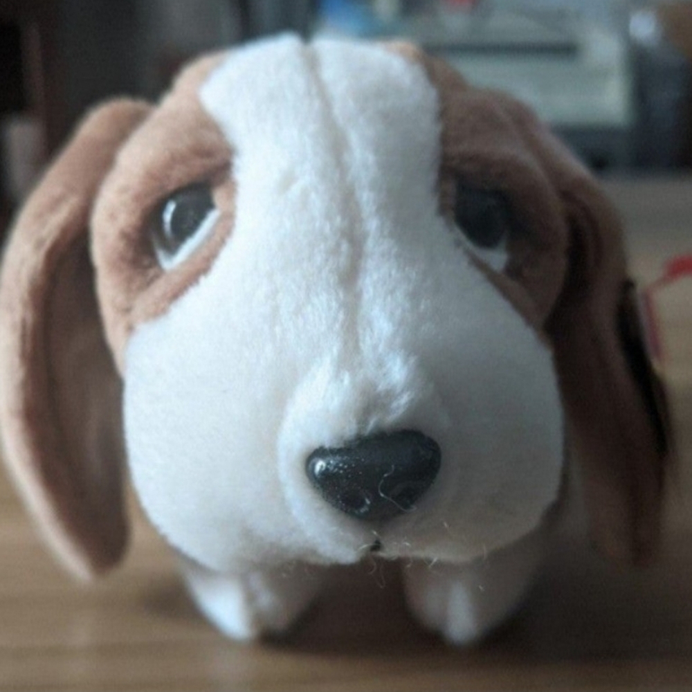 Ty Brown and White Plush Dog Toy - Soft Puppy